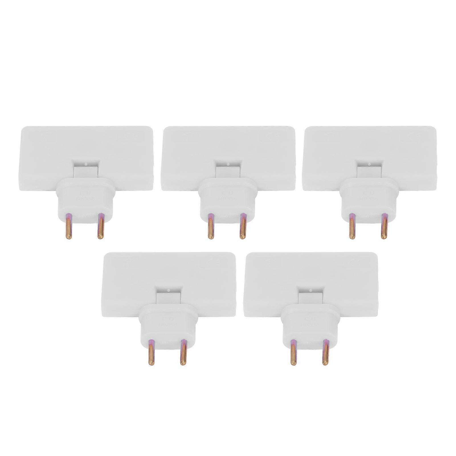 5Pcs EU Socket Converter Cordless 180 Degree Extension 1 to 3 EU Plug Adapter 110‑250V