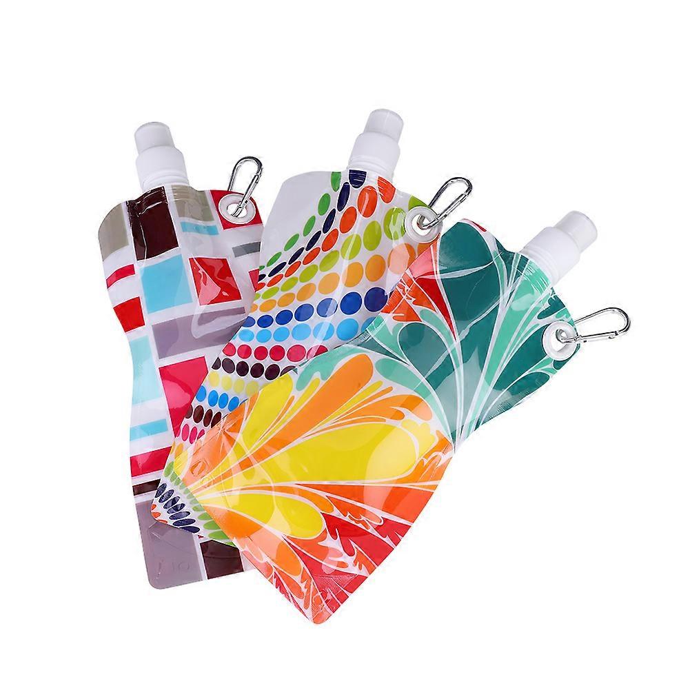 580ML Folding Portable Water Bag Hiking Camping Cycling Sport Bottle Picnic Water Bottle
