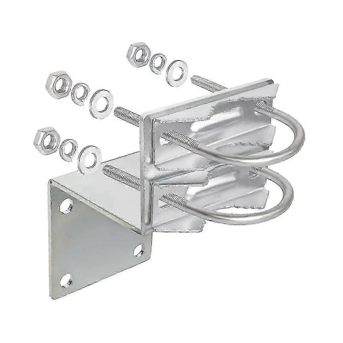 Antenna Pole Mount Kits, Antenna Pole Mount Bracket With Double U-bolts Clamp V Jaw Bracket For Ant
