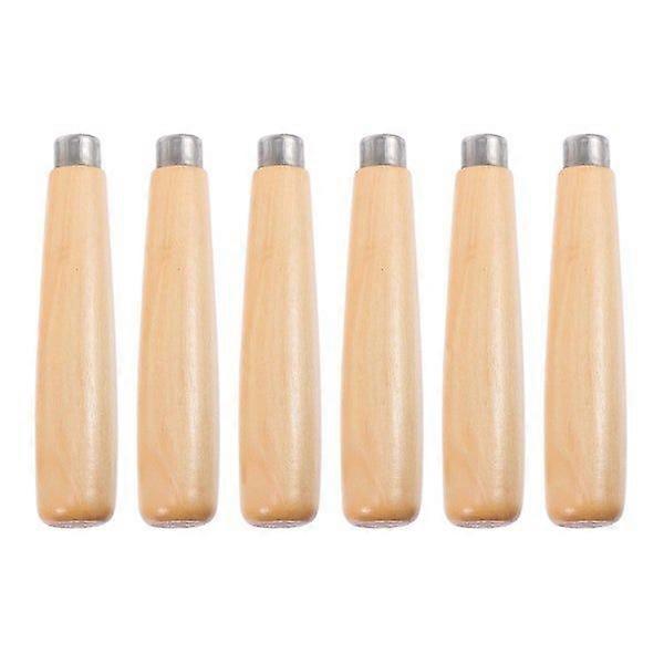 Professional Wood File Handles - Durable Natural Wood, Comfortable Grip, Easy Installation, Lightweight, Versatile for Tools - 6 Pack