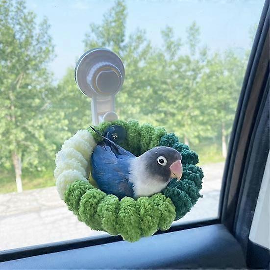 Bird Nest Coral Velvet Warm Nest with Removable Suction Cup Vehicle-Mounted Bird Plush Nest for Parrot Budgie Lovebird