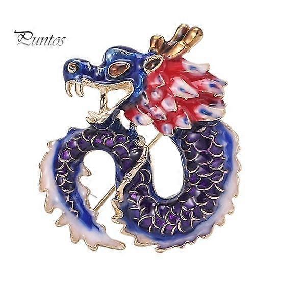 Creative Enamel Twelve Zodiac Dragon Shape Brooch Vivid Appearance Men Pin Suit Lapel Coat Clothing Badge Accessories