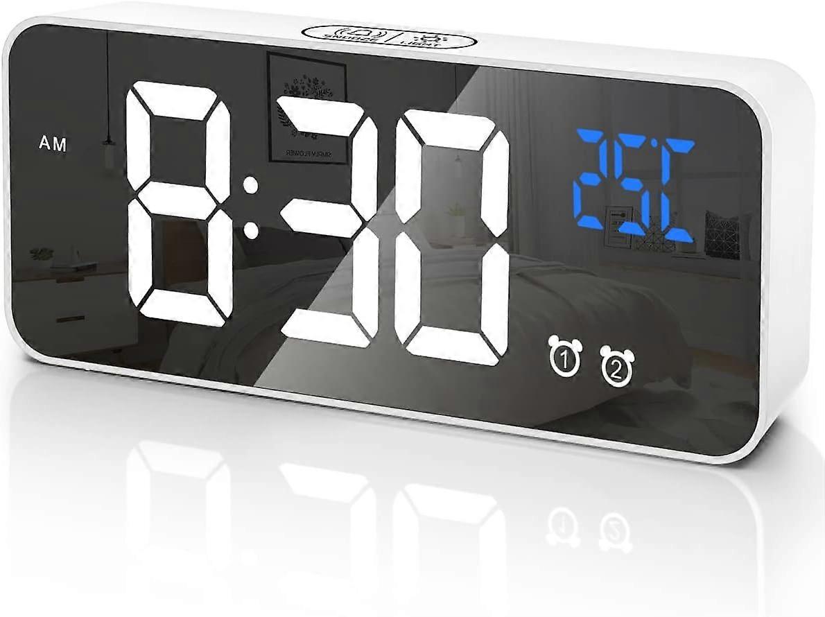 Alarm clock digital, portable travel alarm clock with LED display