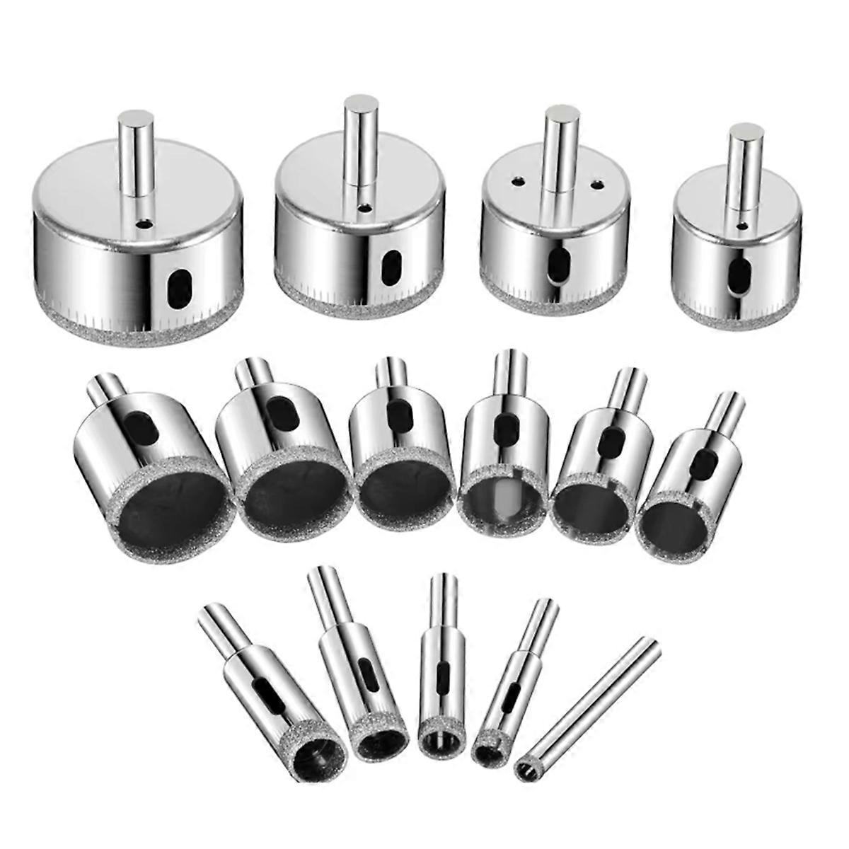 15PCS Diamond Hole Saw Kit 6-50mm Hollow Core Drill Bits