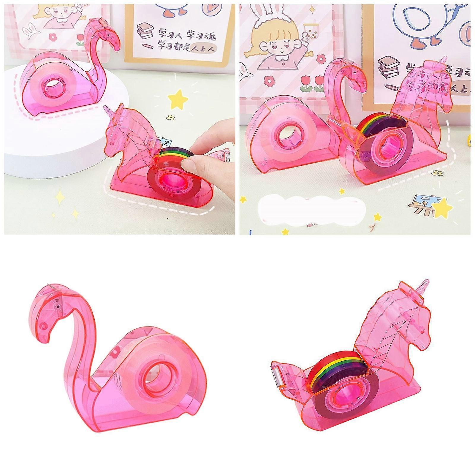 Flamingo Řezačka Pásky A Dávkovač Set Kreslený Páska Řezačka Stolní Držák Pásky Stolní Příslušenství Páska Řezací Nástroj Páska Řezací Nástroj