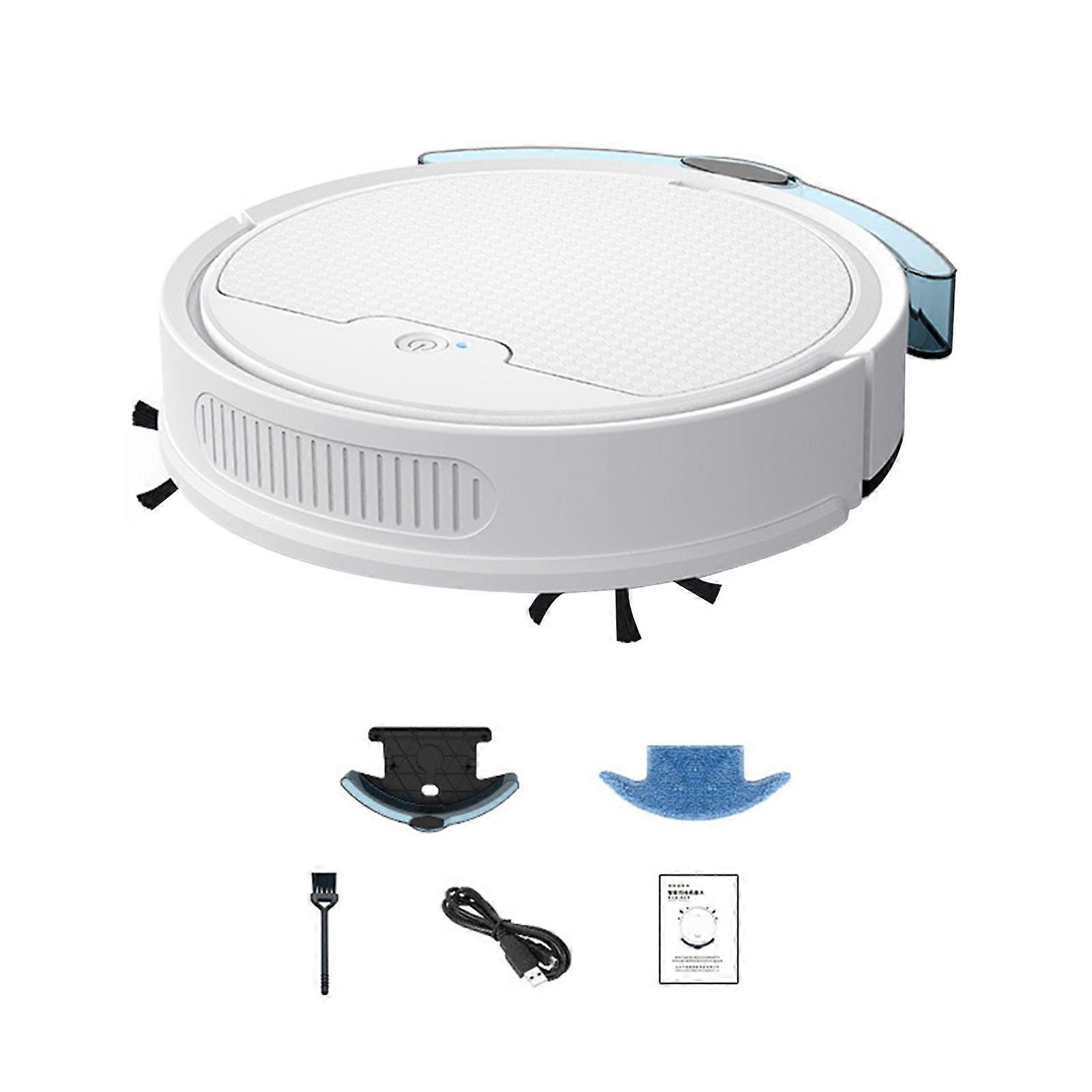 Smart-Sweeping Dry Wet Cleaning Machine Automatischer Roboter-Staubsauger Aufladen Intelligenter Staubsauger für Haustiere Haare Weiß