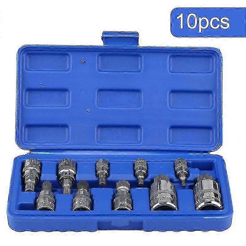 Nut Set,10pcs 12 Point Triple Square Spline Bit Socket Set Shank Electric Screwdriver Tool Repair Set