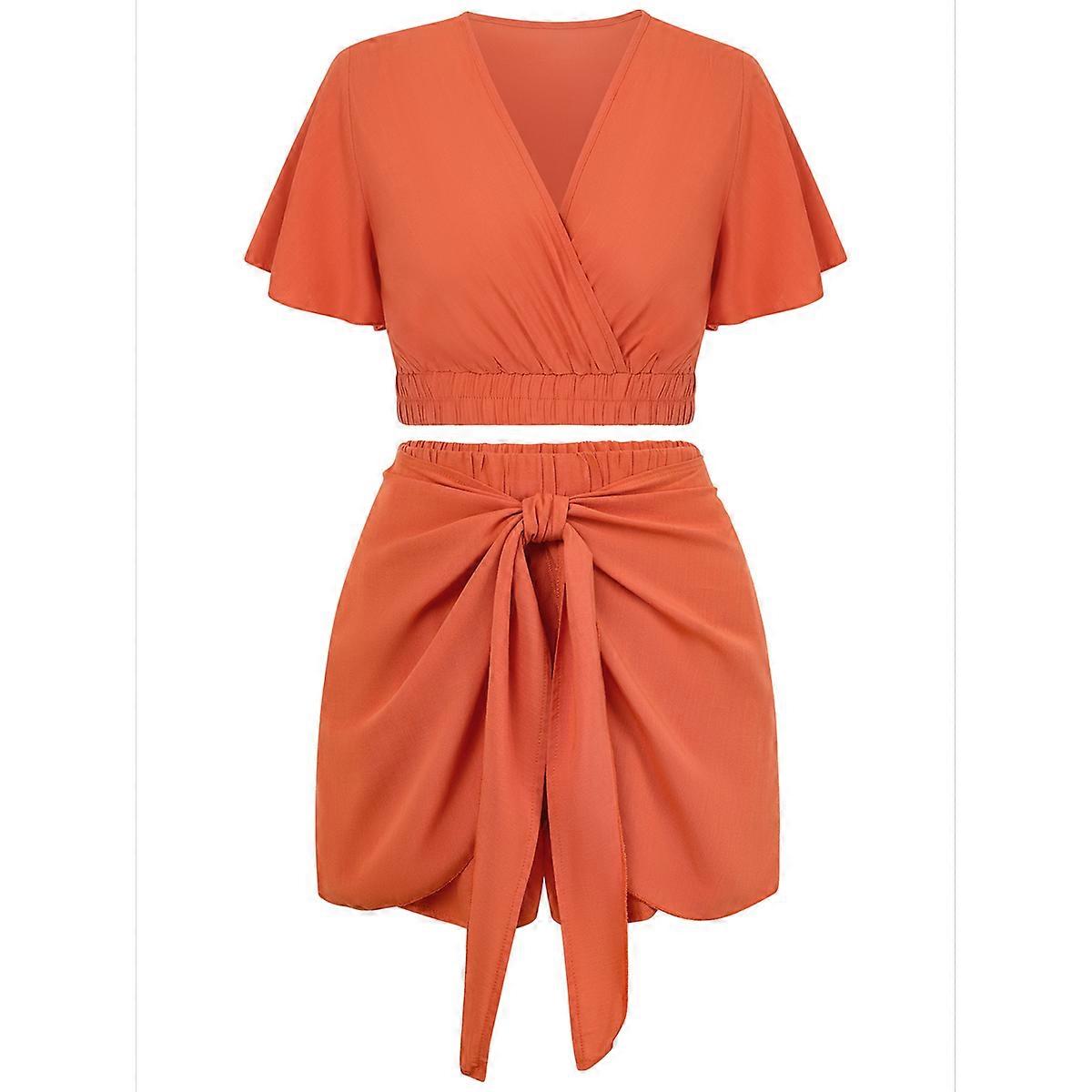 Top and Shorts Set Brick Red M