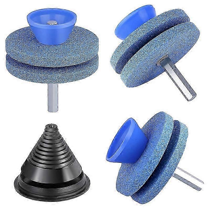 4 Pcs Lawn Mower Blade Sharpener Universal Double Layer Corundum Lawn Mower Blade Sharpener Lawn Mo