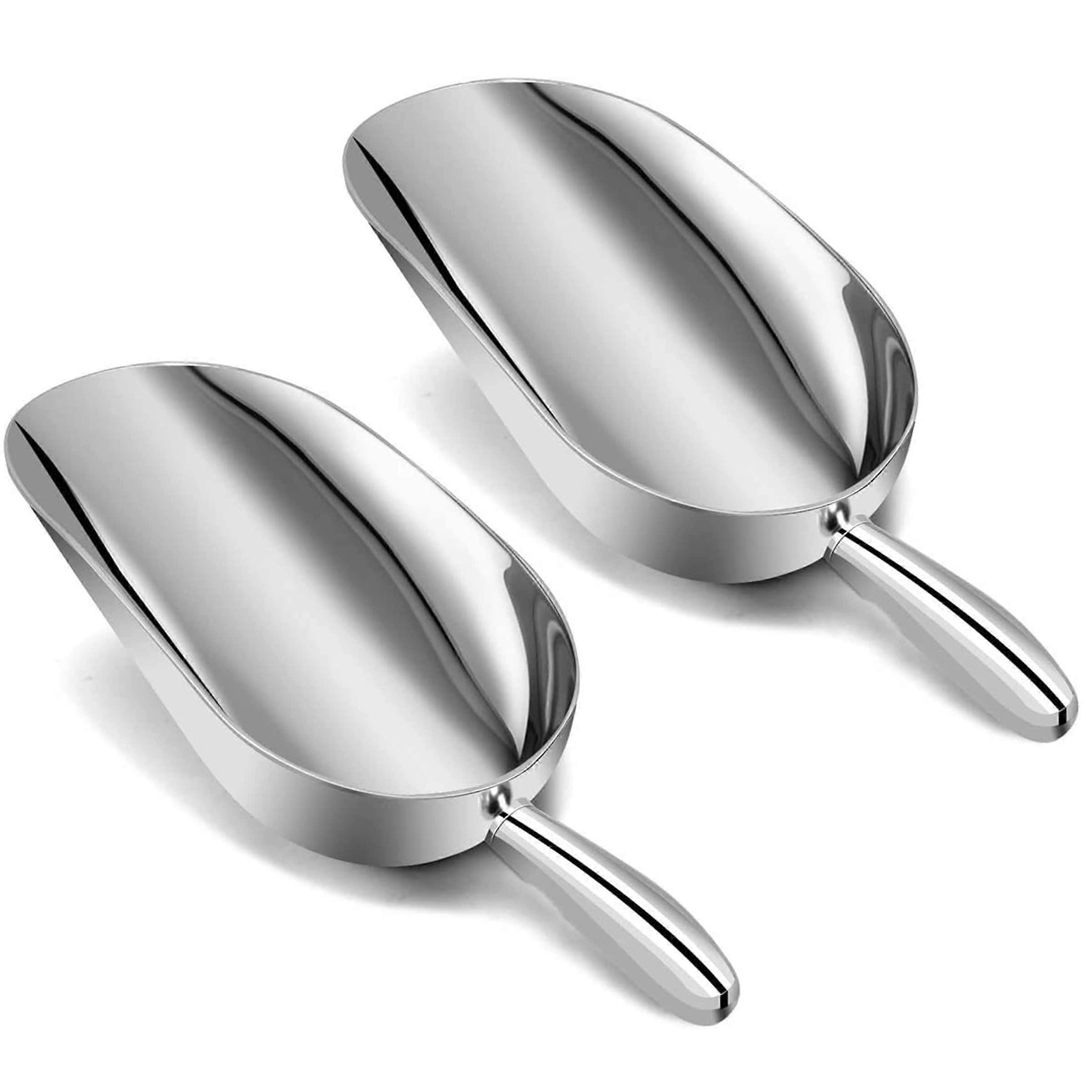 2 SET Cast Aluminum Bar Ice Scoop for Dry Bin Scoop and Candy Scoop 12 Oz.