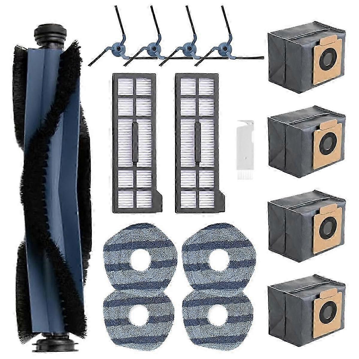 Washable and Reusable Accessories for X10 Pro Omni Robot Vacuum, Including Main Side Brush, HEPA Filter, Mop Cloth, and Dust Bag