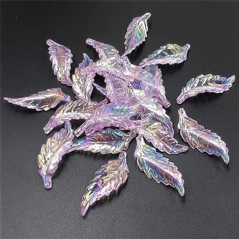 High quality 10pcs Jewelry Accessories DIY Material Transparent Pendant Headdress Earrings Making Leaf Beads Acrylic AB Dazzle Color Handmade