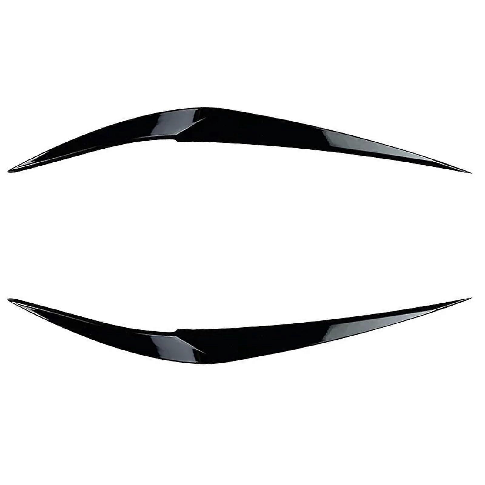 Car Front Headlight Eyebrow Eyelids Stickers Compatible with BMW F48 X1 2015 2016 2017 2018 2019 Gloss Black(Black)