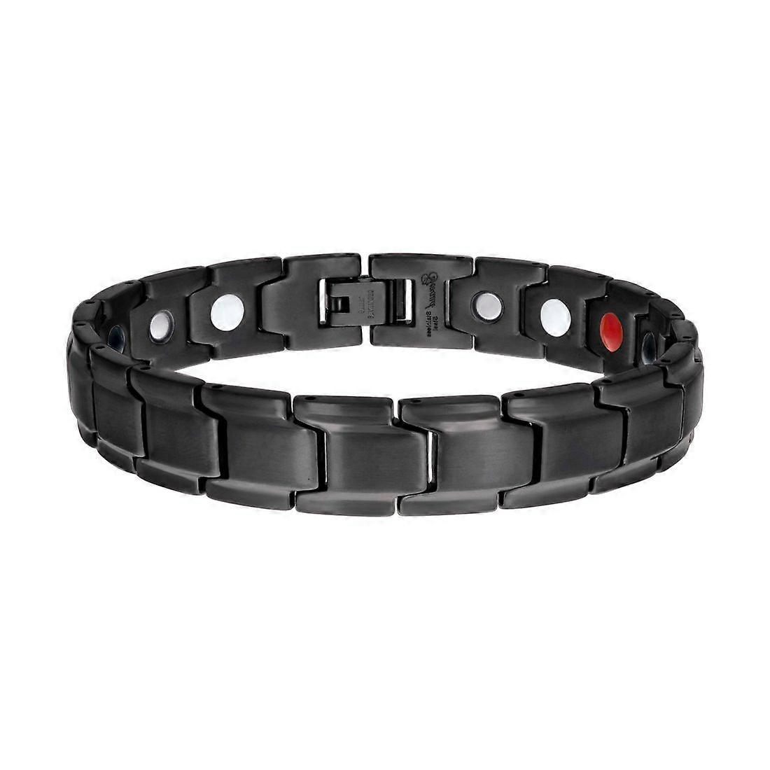 ステンレス鋼ブラックトーンメンズファッションブレスレット8.5インチ12mm幅リンクブレスレット男性用