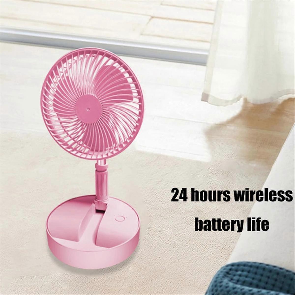Folding Telescopic Floor Fan 4 Wind Speed Adjustment White