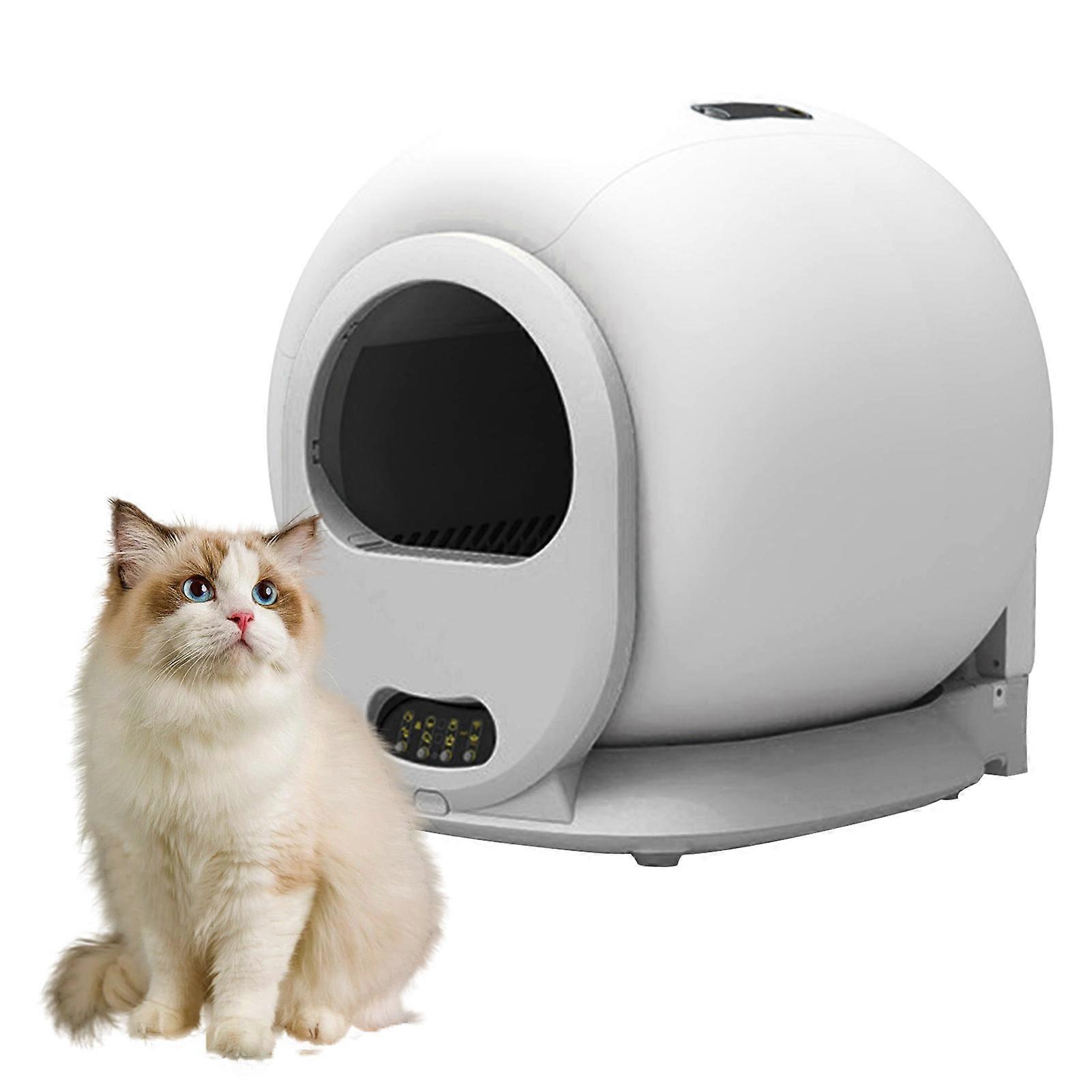 Rotating Automatic Cat Litter Box Self Cleaning and Deodorization with Touch Panel Enclosed Odorless Litter Box APP Control