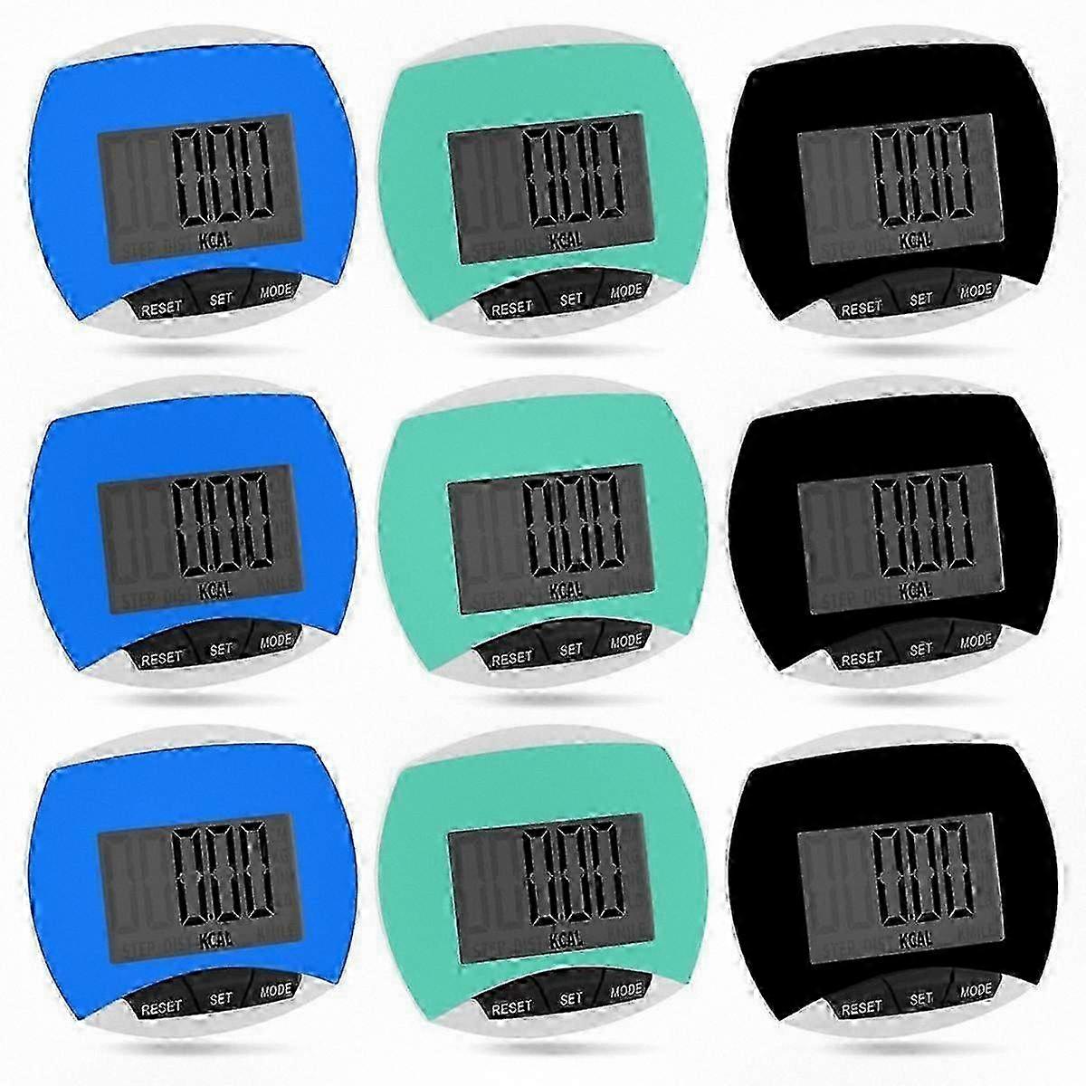 9-Pack Convenient Pedometer for Step Tracking, Portable Clip-on Device for Logging Calorie Expenditure