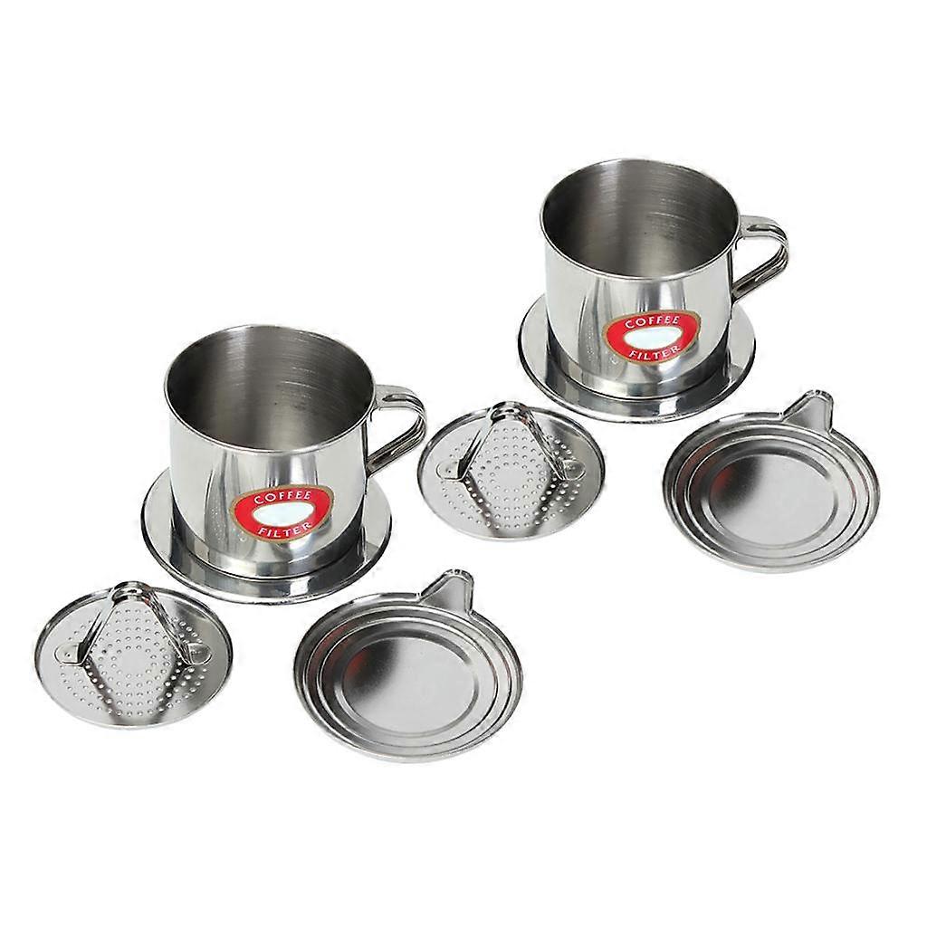 2 Pcs Vietnamese Coffee Filter Espresso Maker 100ml/3.4oz Reusable