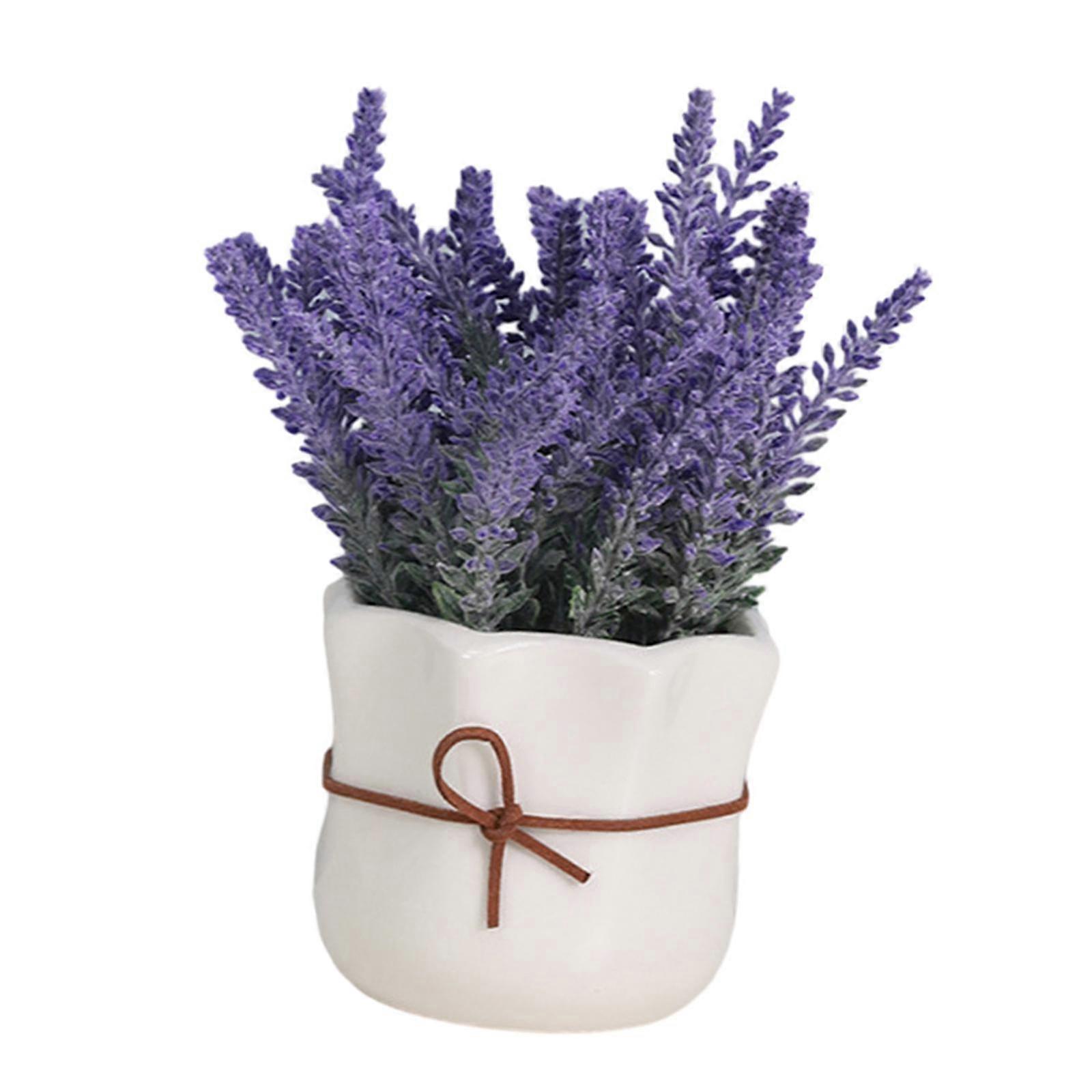 Lavender Potted Plant Flower Pot Ceramic Artificial Handmade Vase Set Simulation
