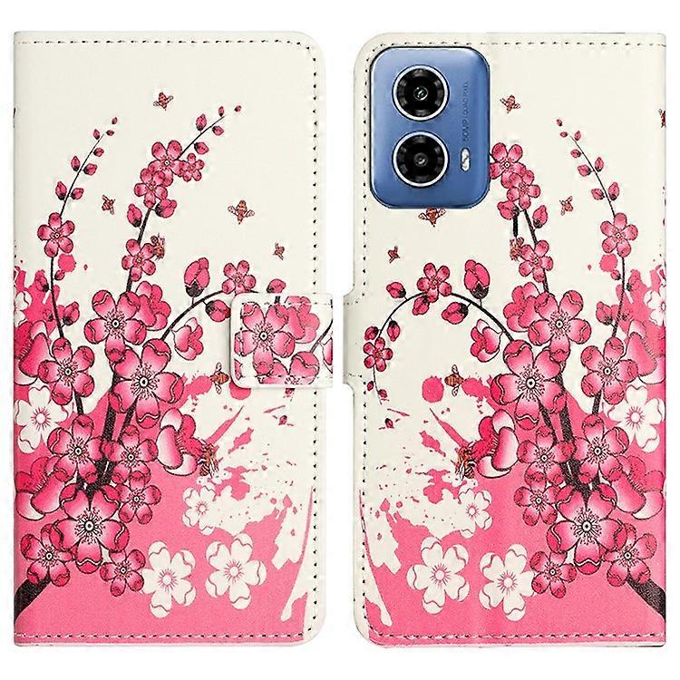 Compatible For Motorola Moto G35 5G Case Pattern Print PU Leather Wallet Phone Cover