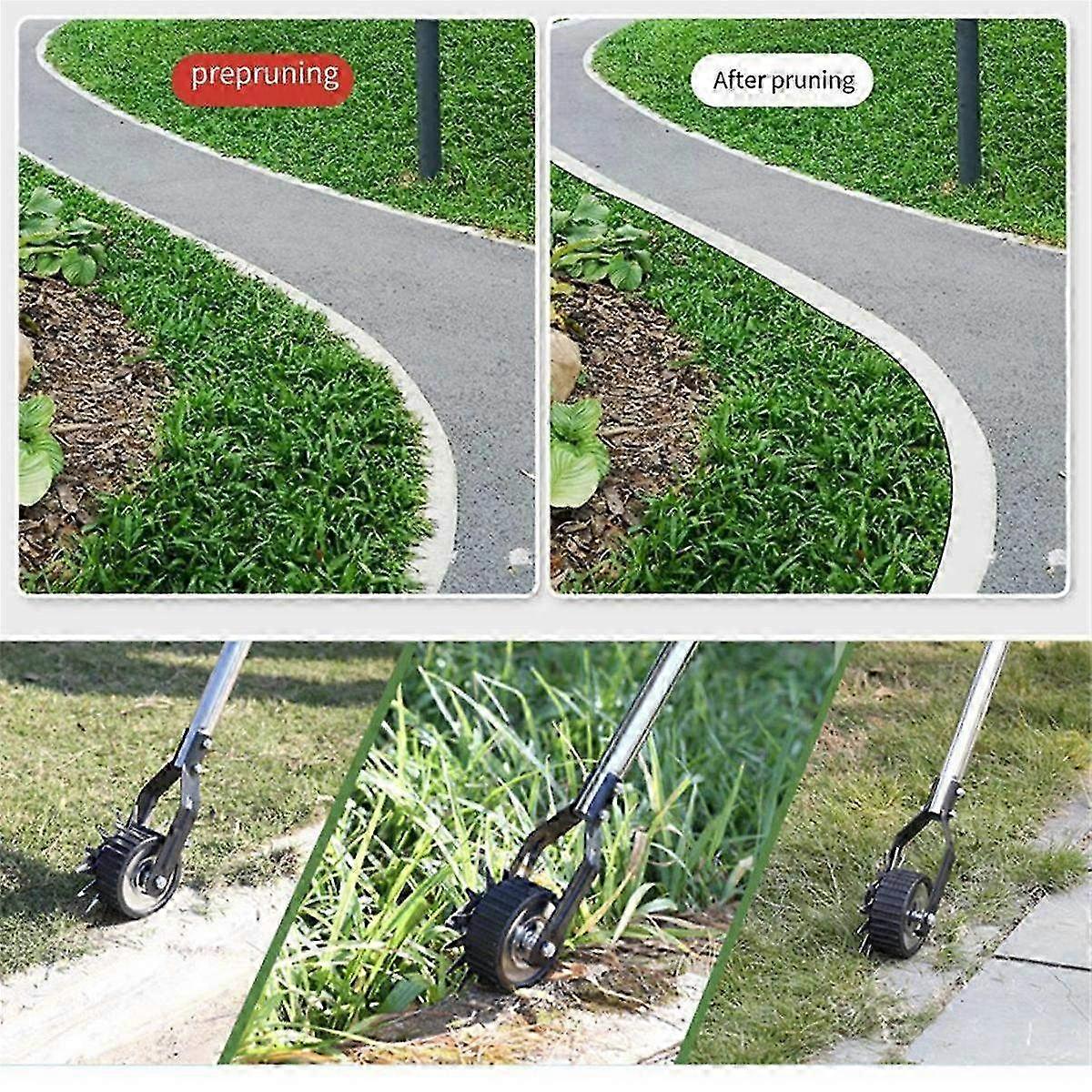 Edger Lawn Tool, Hand Manual Lawn Edger, Wheel Rotary Trimmer Grass Edger Shear for Garden Sidewalk