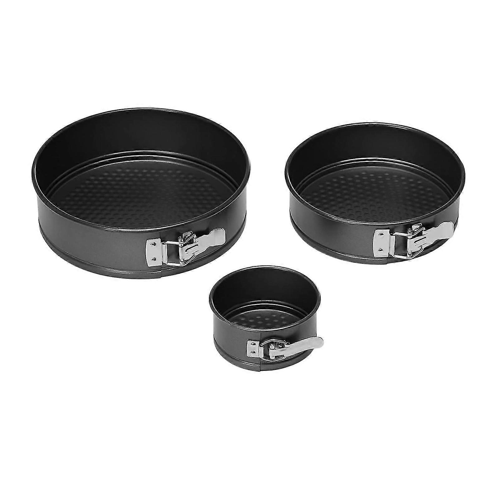 Set of 3 Cake Pans Springform Pan Collection in 4, 7, and 9 inches, Easy to Clean Nonstick Coating Made of Durable Carbon Steel for Baking C