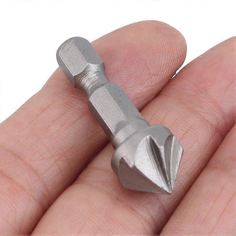 Professional Hardware Tool  Carbon Steel 6 Flute Countersink Drill Bit - Chamfer Point Angle Cutting Tool