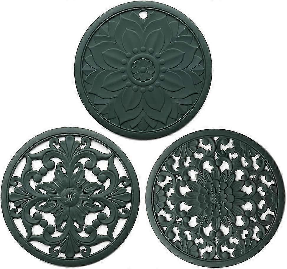 Set of 3 Non-Slip Silicone Insulating Trivets for Saucepans, Teapots and More, Suitable for Various Brands