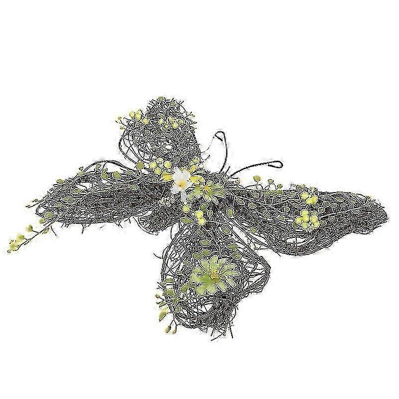 34X26cm Green Wreaths & Garlands Iron Craft Pendant Butterflies Hanging Decor Scene Decor Garland Ac