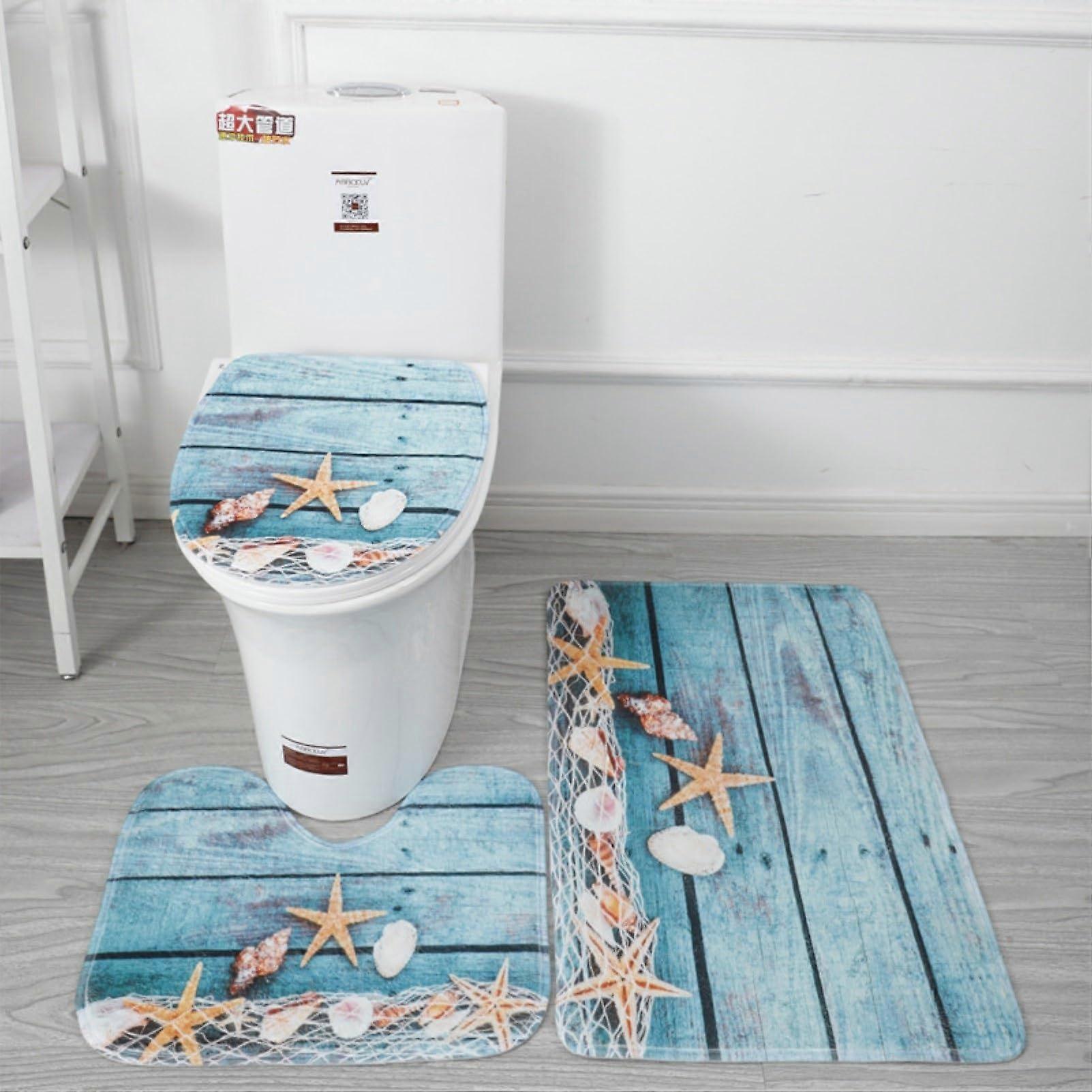 Bathroom carpet set, 3piece, nonslip, machine washable, dries quickly, soft and comfortable