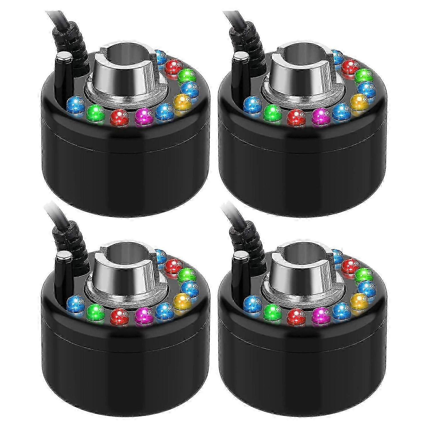 4 Pcs Halloween Mist Maker Ultrasonic Fogger Water Fountain Pond Fog Machine with Color Changing Features for Various Brands