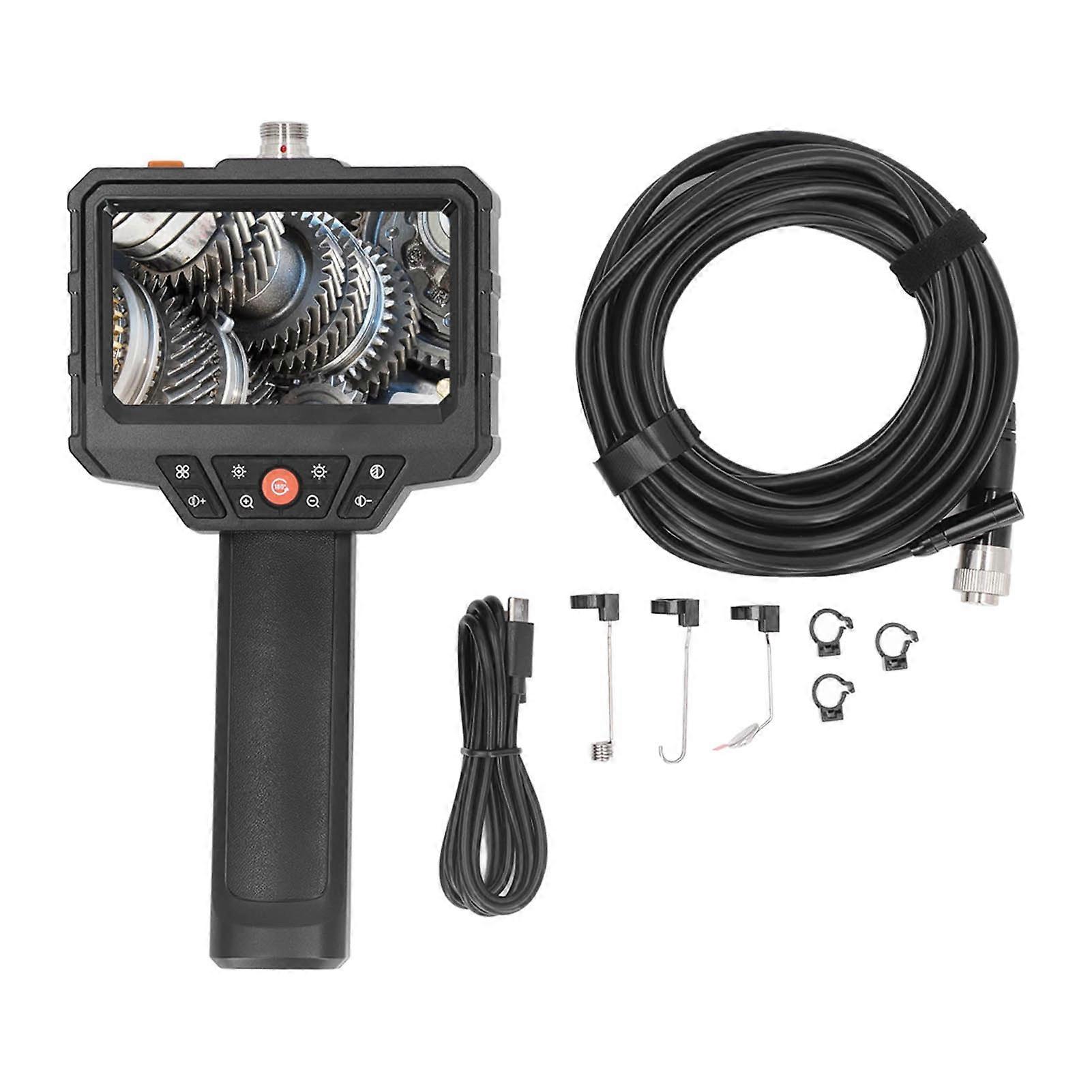 4.3 Inch HD 1080P Endoscope Camera with 8 LED Lights, 5m Inspection Snake Camera for Pipeline and Vehicle Maintenance