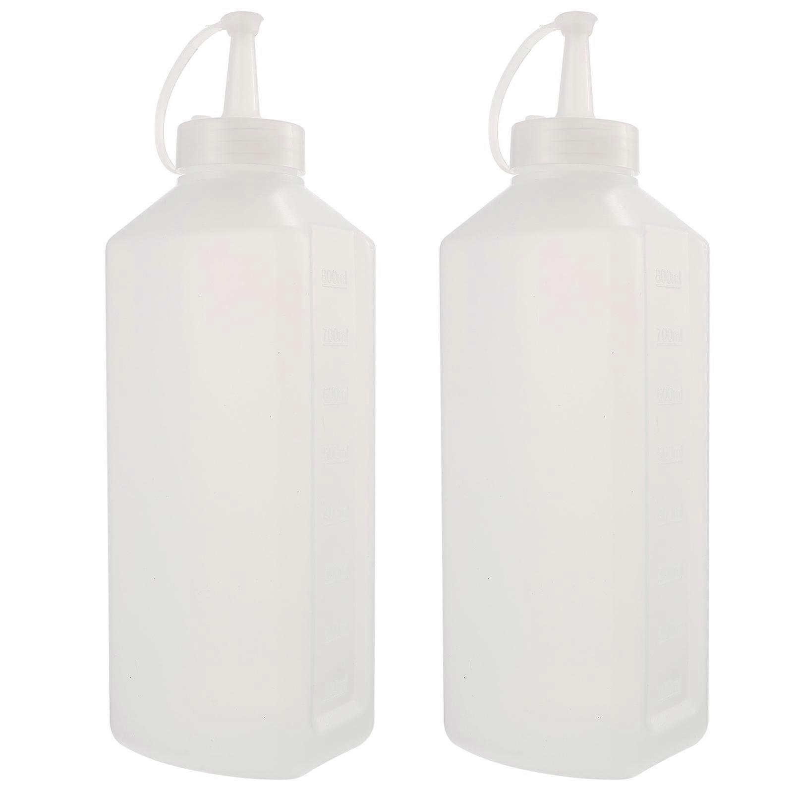 Kitchen Squeeze Bottle Easy Pouring For Cooks 25X8X6CM Transparent Condiment Dispensing 2Pcs