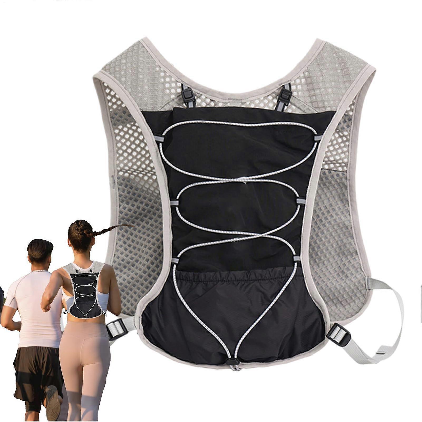 5L Hydration Backpack for Running and Cycling, Adjustable, Breathable, Quick-Dry, Reflective, Lightweight, Black