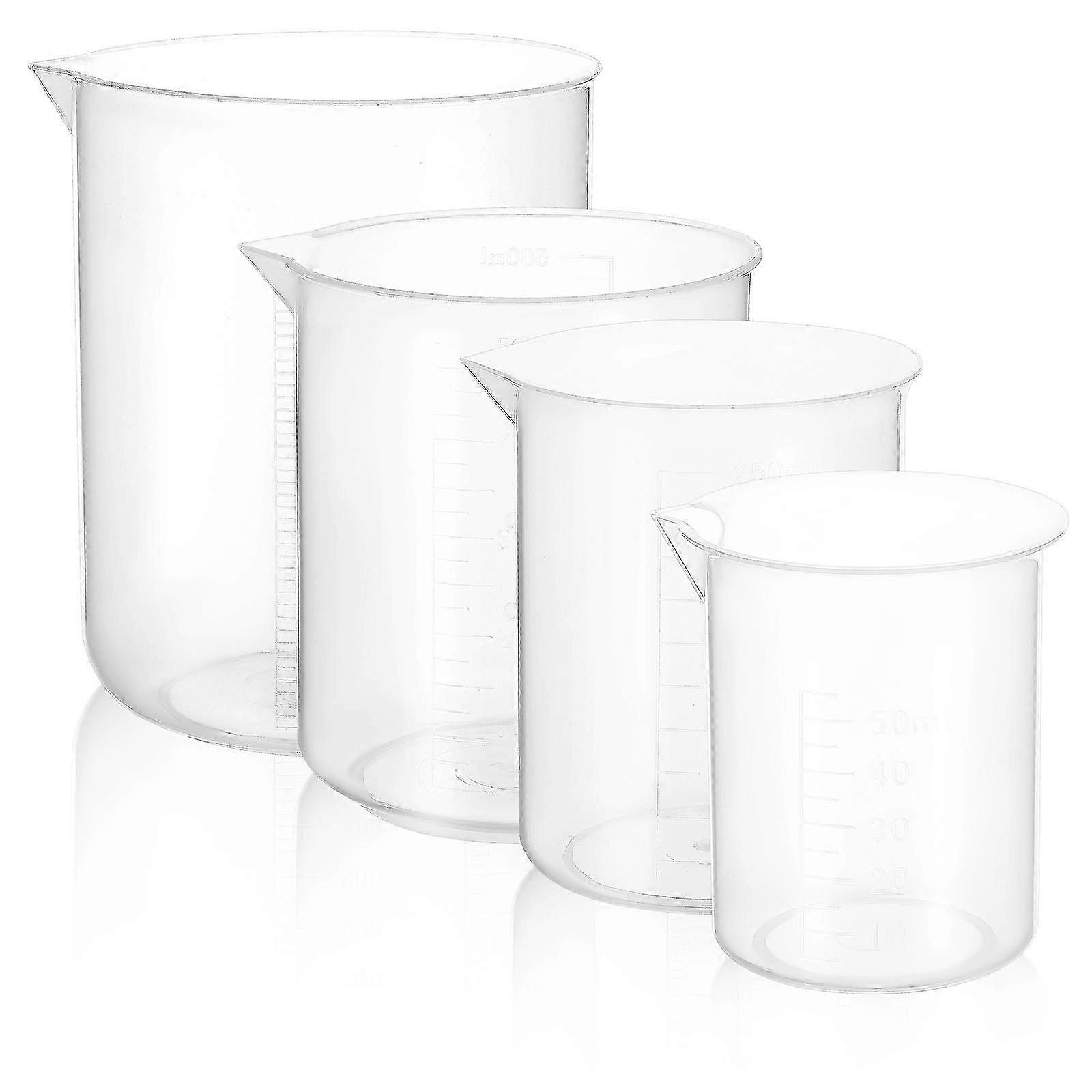 4Pcs Thick Plastic Measuring Cups 50ML-1000ML with Scale