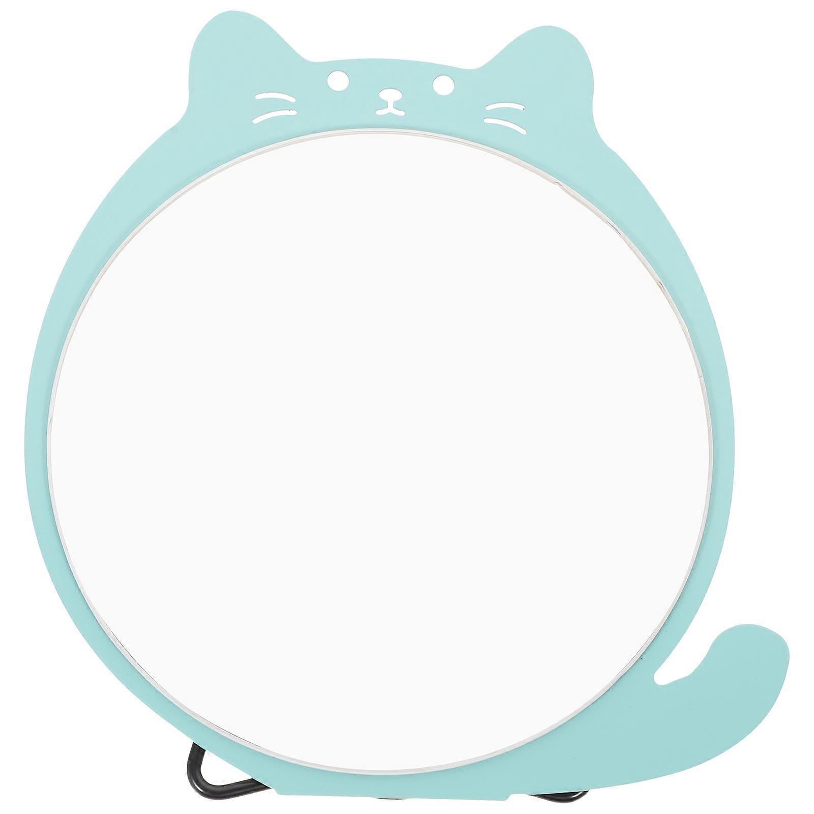 Vanity Mirror Small Tabletop Makeup Mirror For Dressing Table Glass Material Foldable 18.2x17x4cm 1Pcs