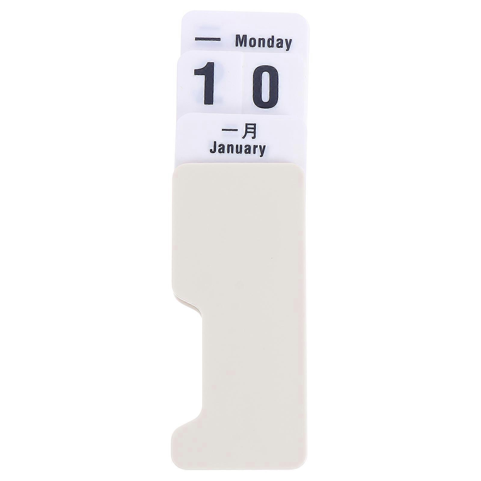 Creative Table Calendar Perpetual Desktop Calendar Household Decoration Square Plastic Date Adjustment 1Set
