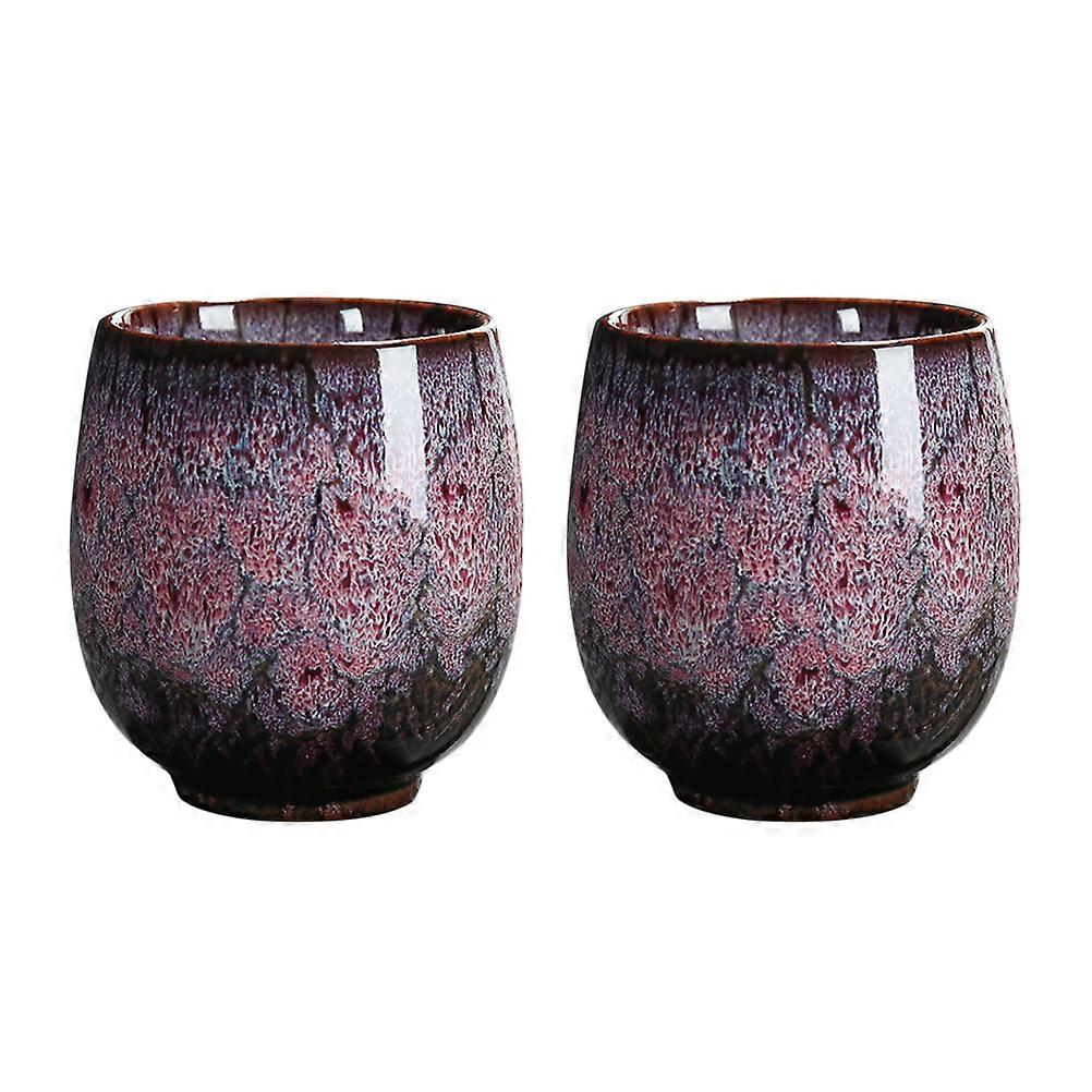 Ceramic Tea Cups Delicate Tea Cups Easy to Clean Office Use 150ml 2Pcs