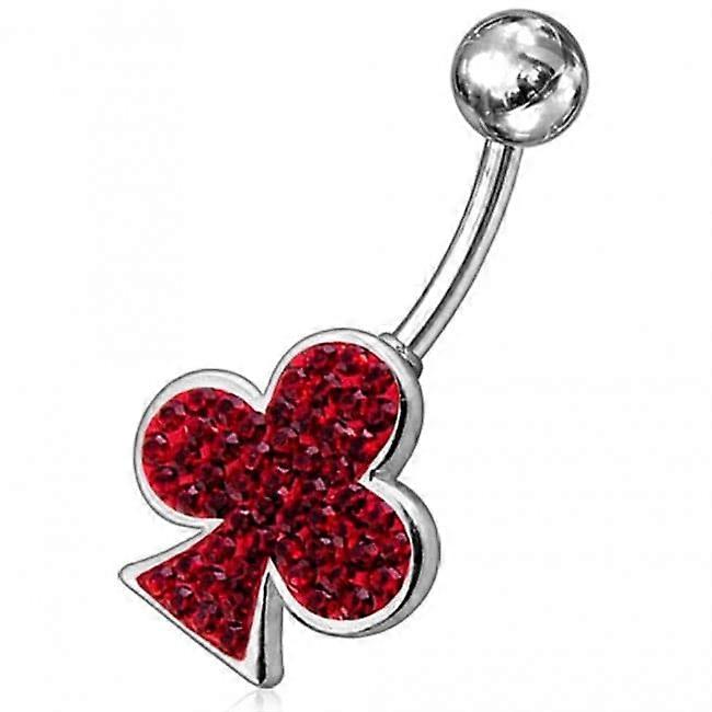 925 Sterling Silver Ace Clover Non-moving Belly Ring