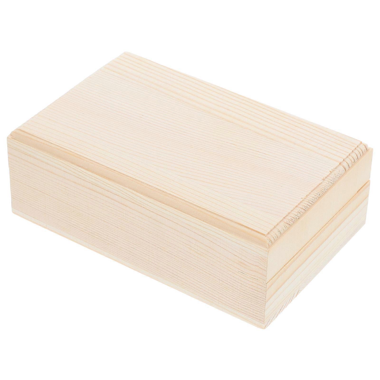 Unfinished Wooden Trinket Box with Magnetic Lid, Smooth Pine Storage for DIY Crafts, Jewelry Organization and Decorative Keepsake Chest for Home Use