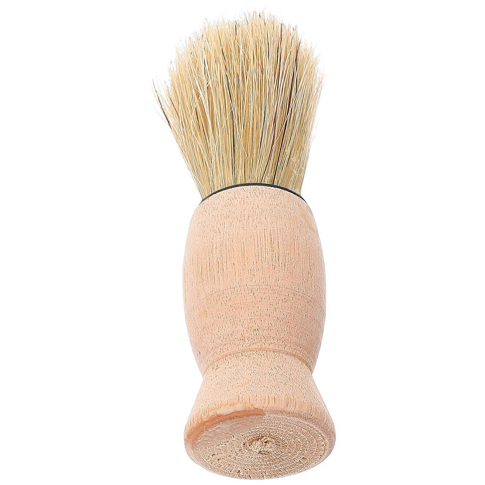 Hair Salon Shave Brush Men Grooming Tool Barber Shop Rectangular Handle with Bristle Head 1Pcs