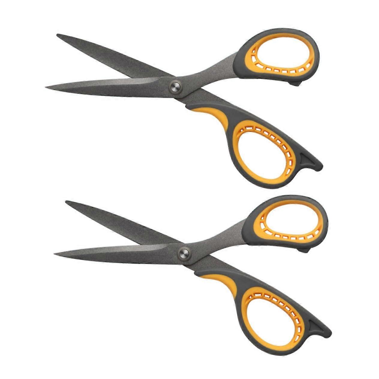 Multi-Purpose Scissors Set of 2, Stainless Steel Office and Sewing Scissors, Non-Stick Blades, All-Purpose Cutting Tools