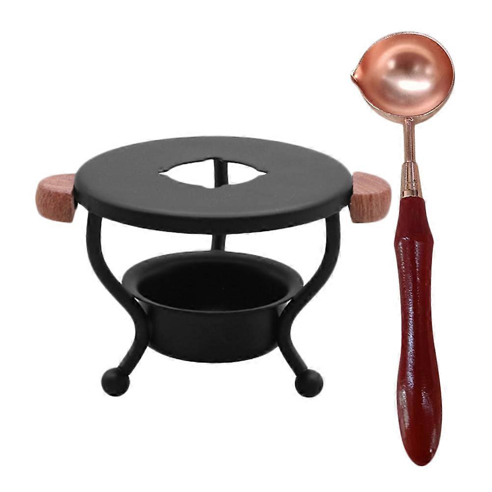 Electric Wax Melt Warmer Wax Furnace with Spoon Traditional Craft Style for Wedding Invitations Zinc Alloy 1 Set