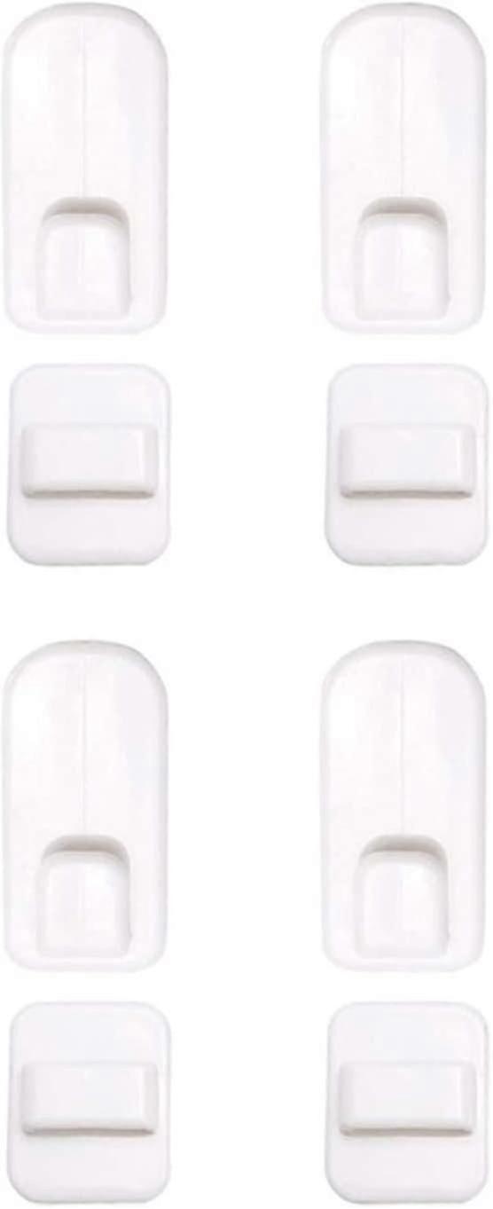 Remote Control Holder Hook,4 Set Wall Mount Storage Sticky White Plastic Hook
