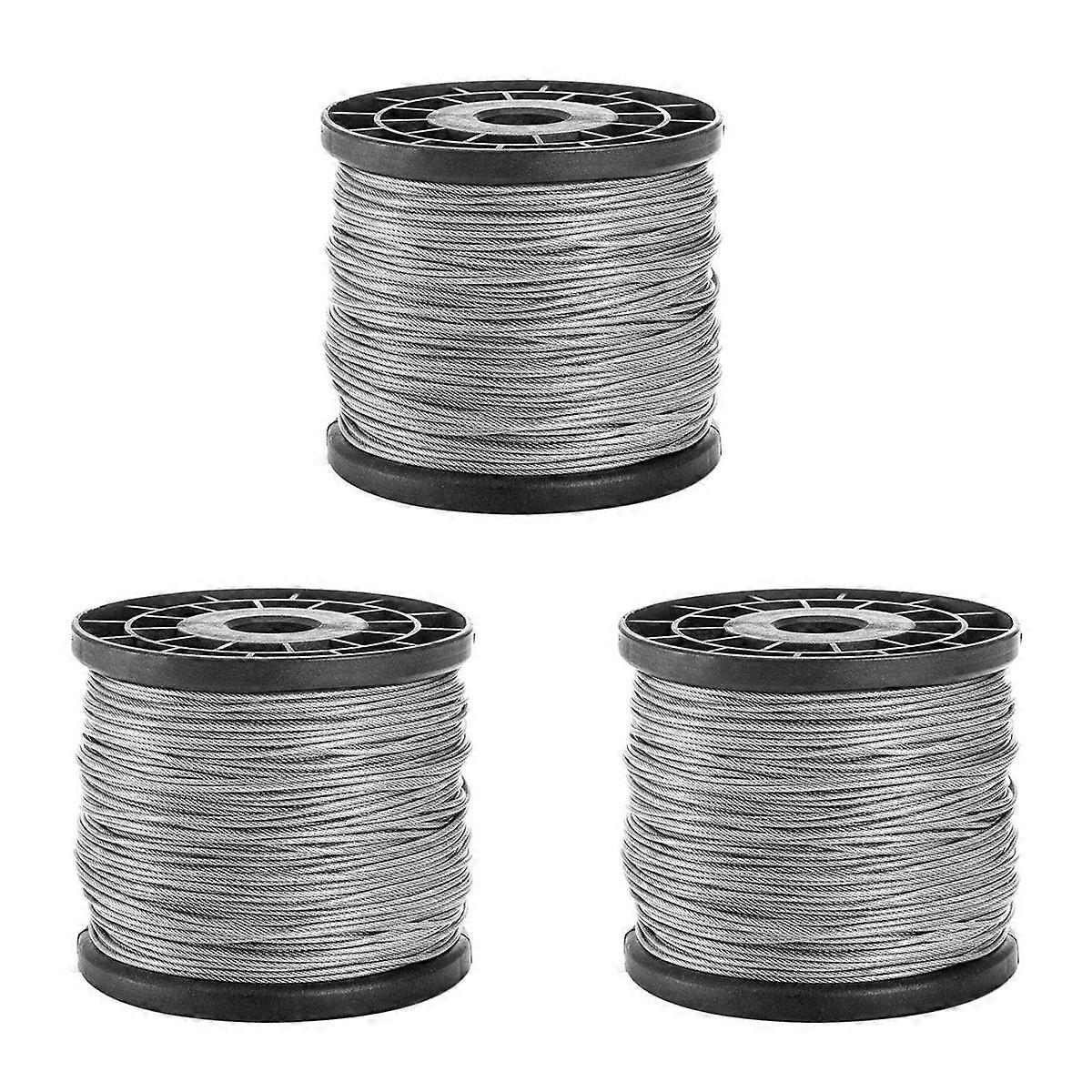 1/16インチ x 500フィート ワイヤーロープケーブル、屋外用物干し竿、トレリス