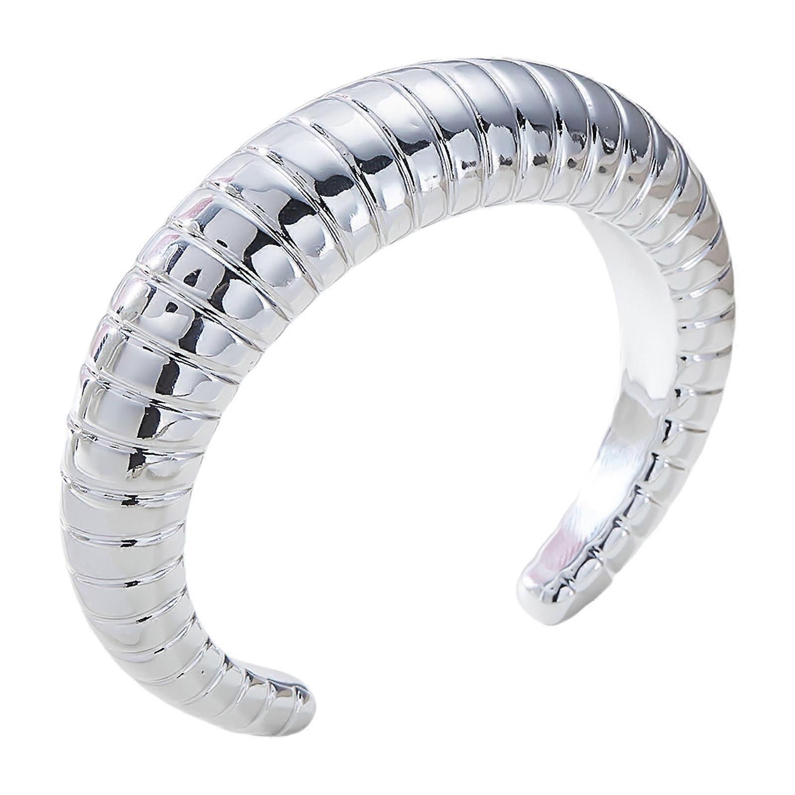 Elegant Asymmetrical Folded Acrylic Bangle Gold Glossy Finish Versatile Jewelry Gifts Convenient for Her Outfits