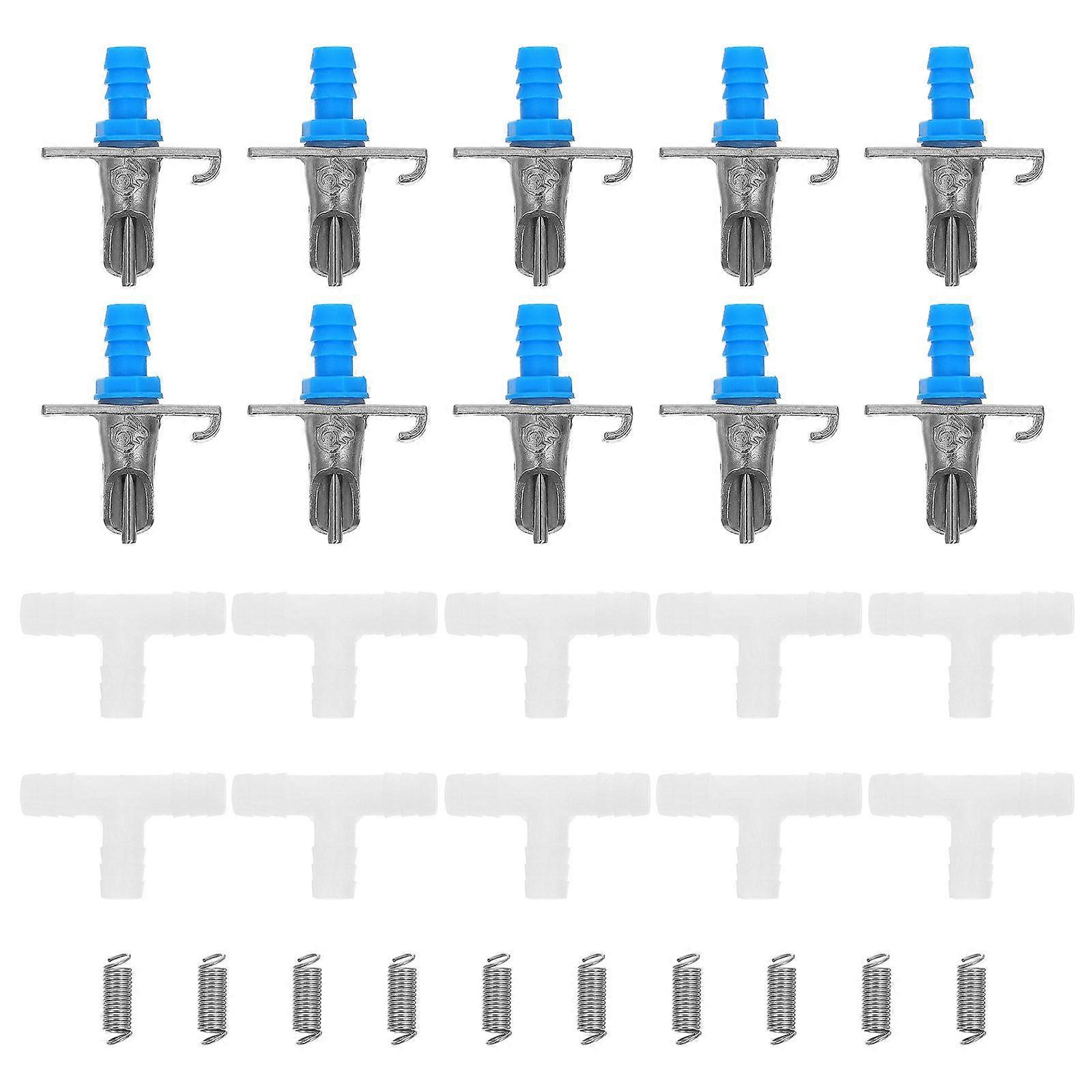 10 Sets of Metal Rabbit Waterers Rabbit Water Feeding Tools Rabbit Drinking Spouts