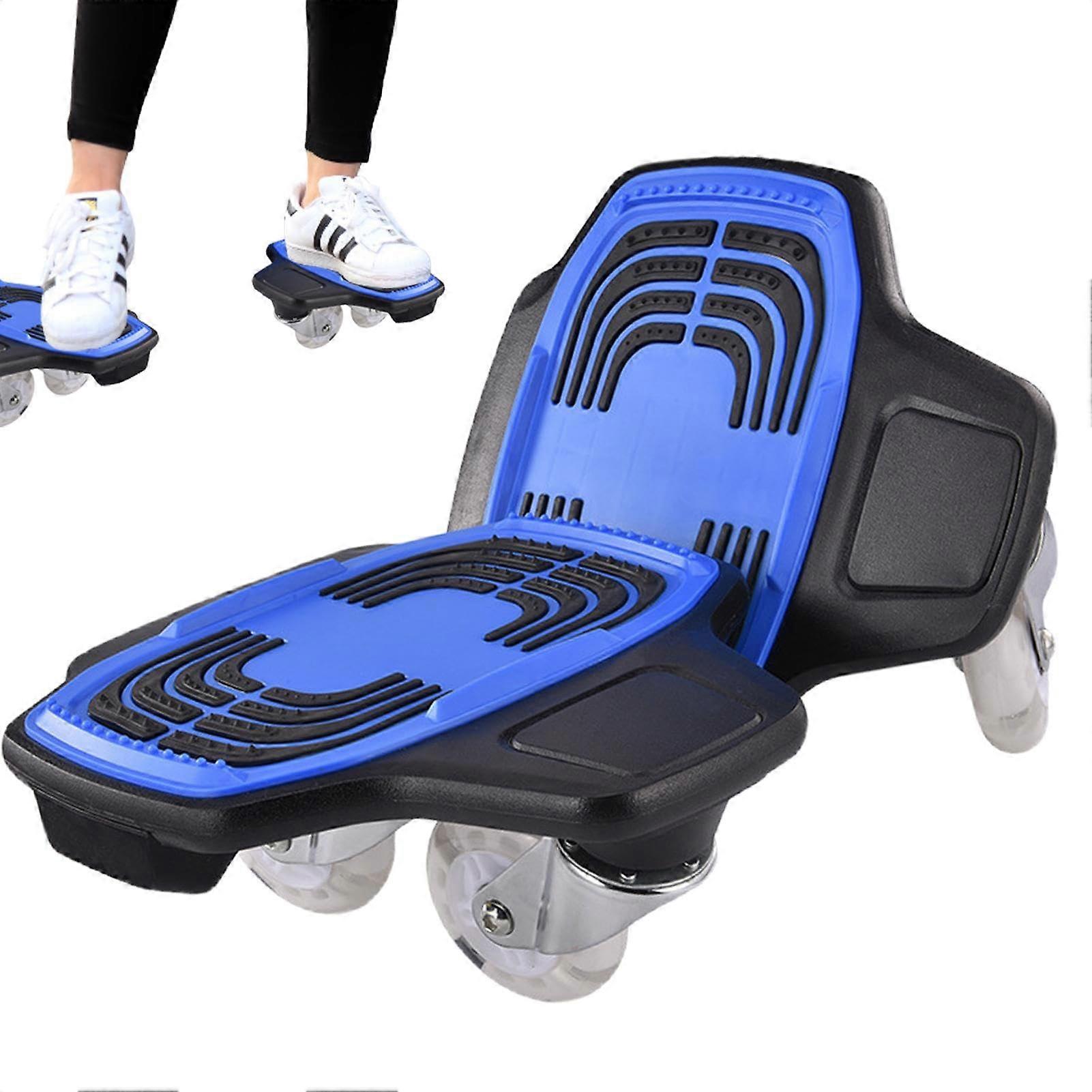 Split Skateboard, Roller Skate Deck, Drift Skate Plates, High Rebound Wheels, BeginnerFriendly, 31 Inches Blue