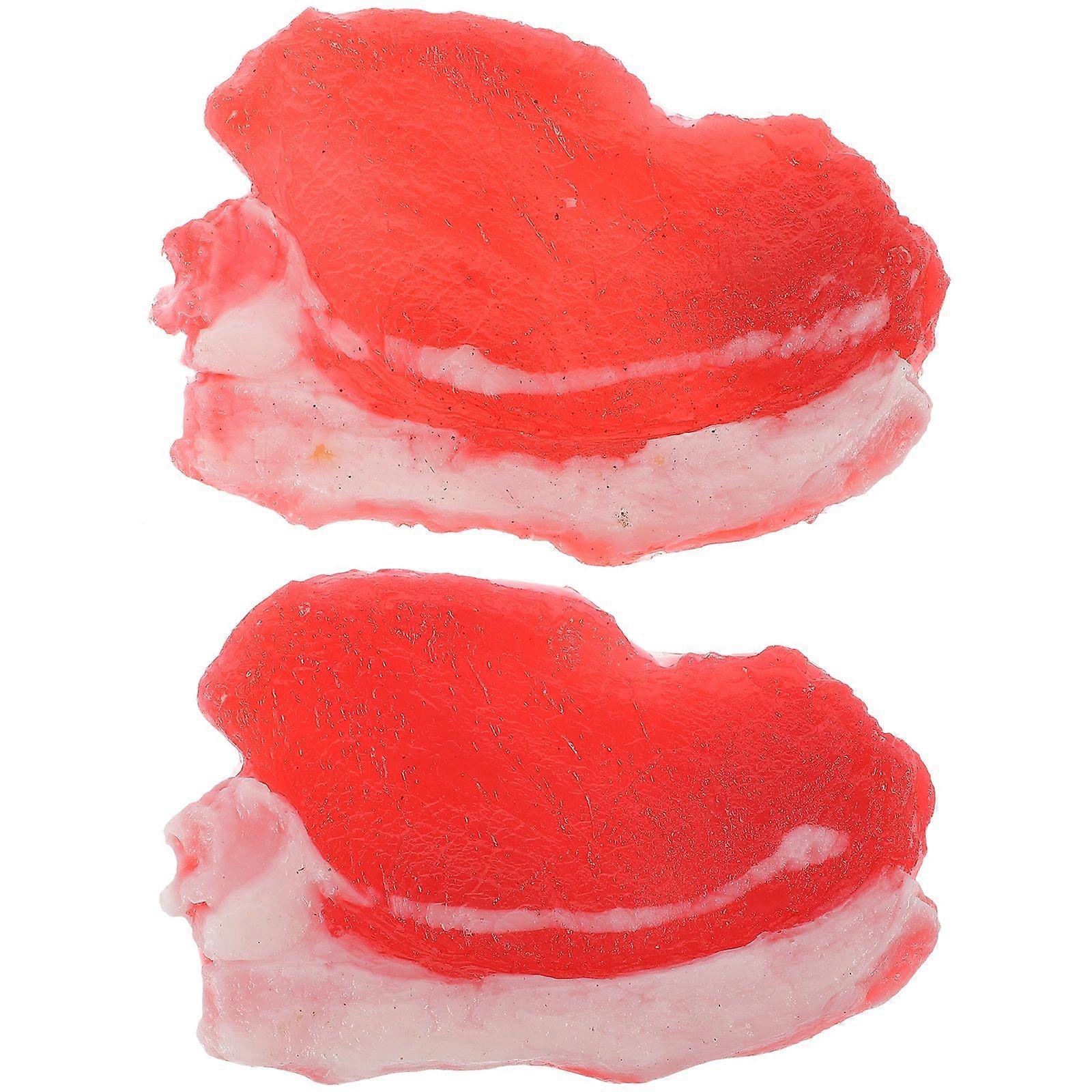 2pcs Simulation Pork Model Food Decoration Model Craft for Cabinet Display