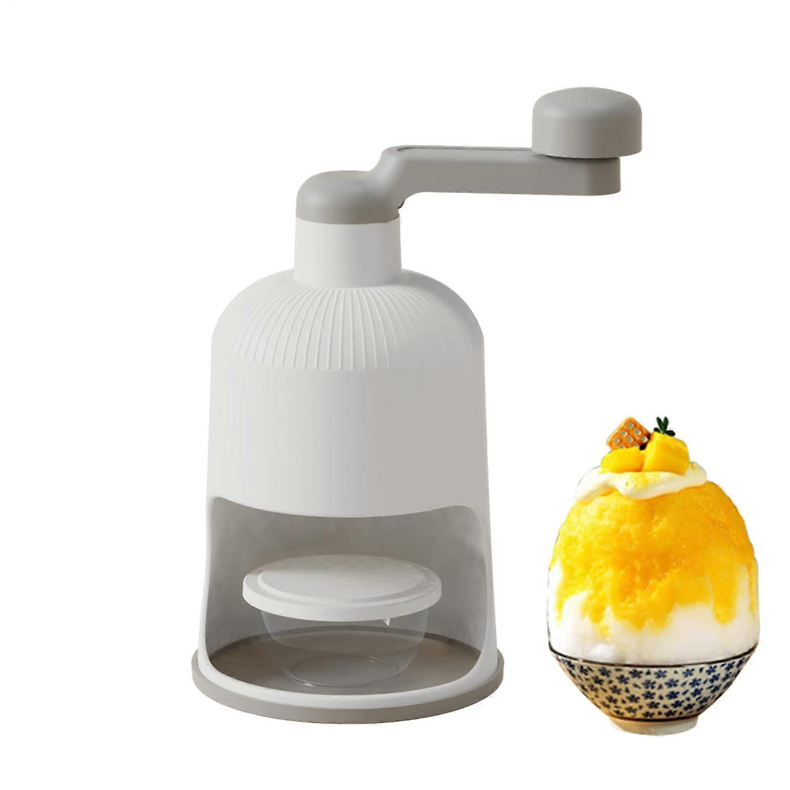 Crushed Ice Machine for Home, Snow Cone Maker, Manual Ice Shaver, Grey, Ideal for Milkshakes and Slushies